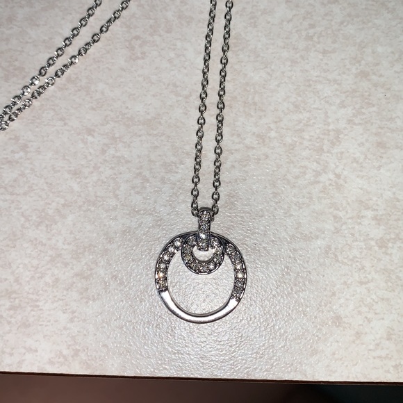Swarovski silver crystal circle necklace - Picture 3 of 3